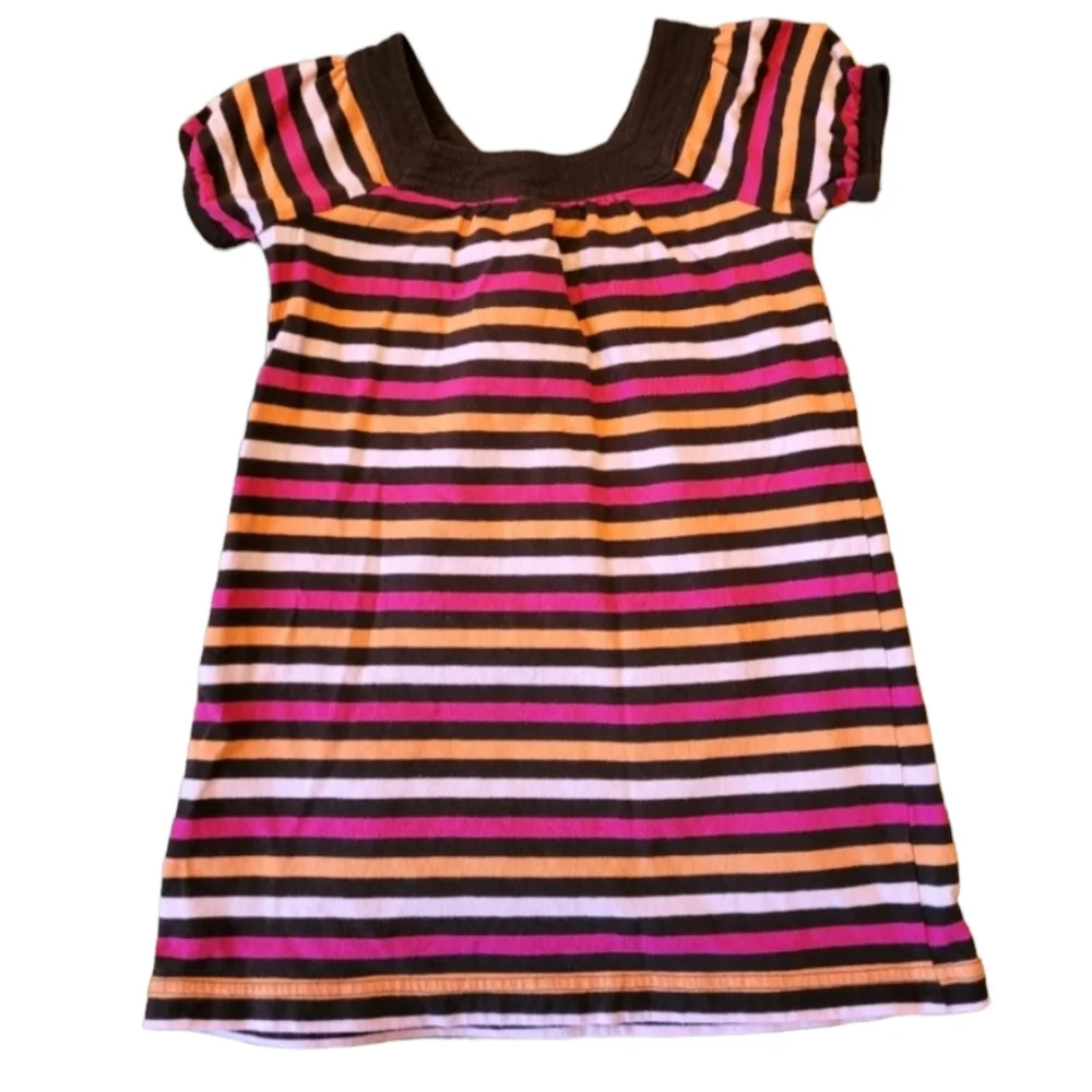 GAP Kids Y2k multicolored brown funky striped dress